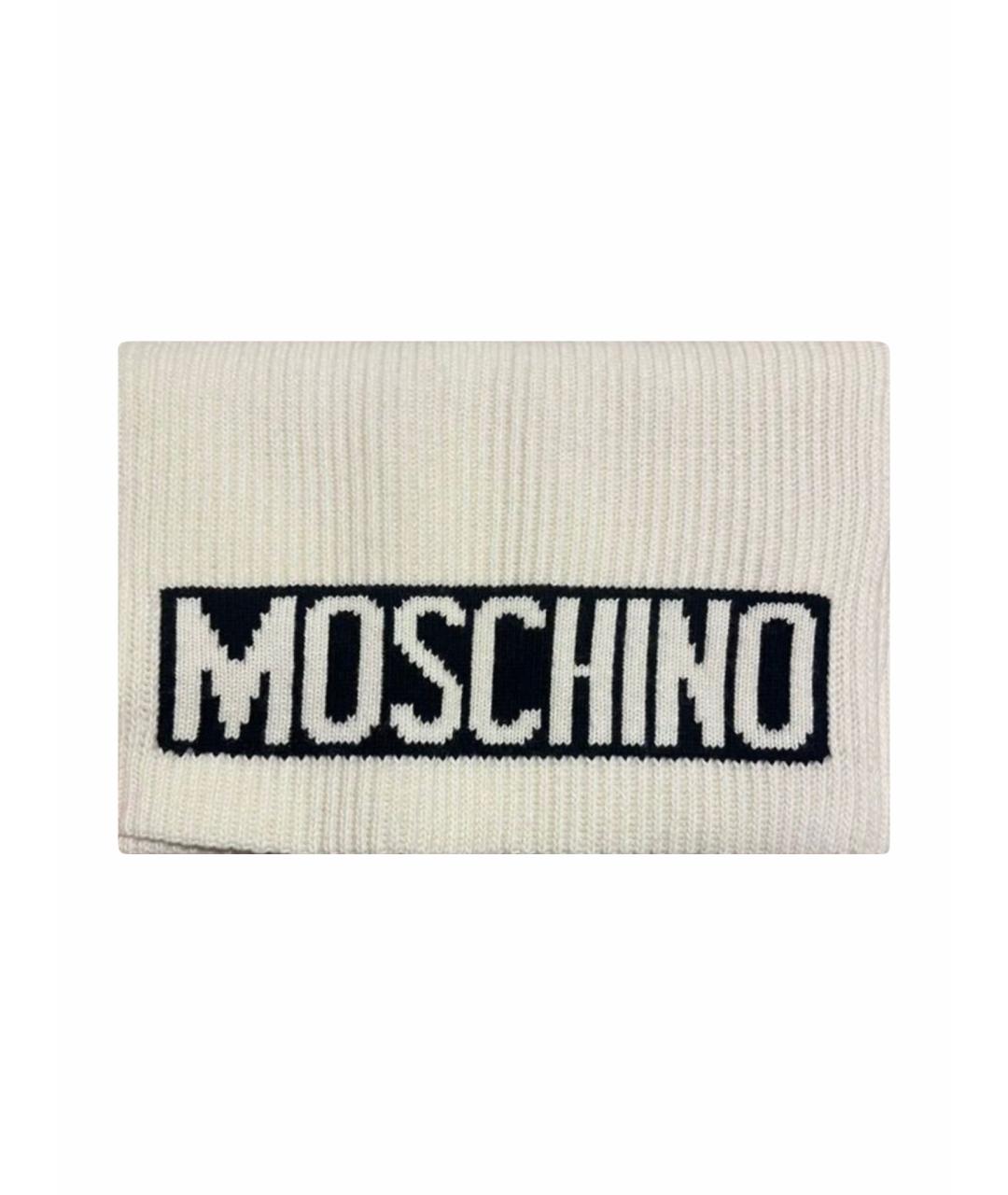 MOSCHINO Белый шерстяной шарф, фото 1