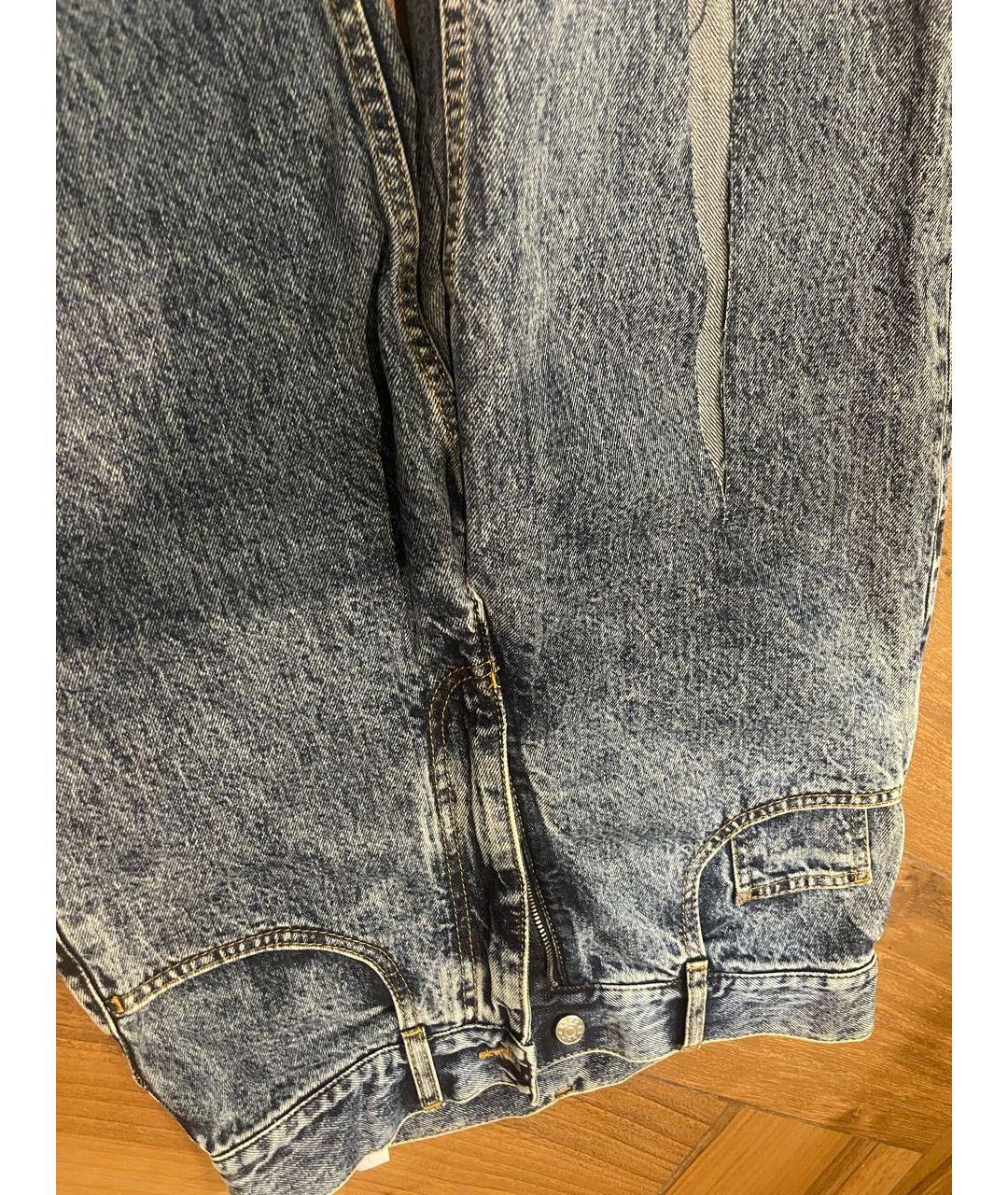 MAISON MARGIELA Синие хлопковые прямые джинсы, фото 5