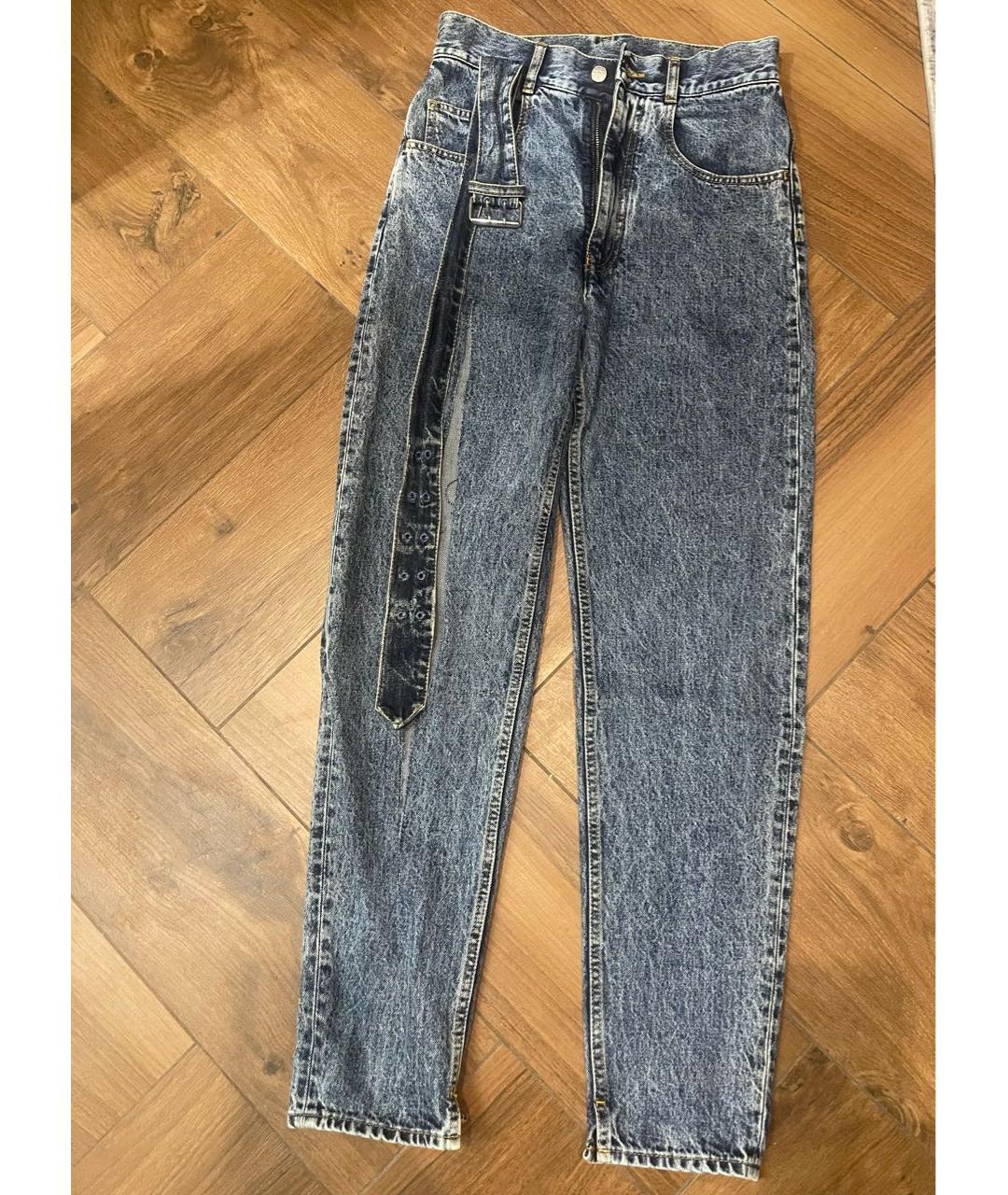 MAISON MARGIELA Синие хлопковые прямые джинсы, фото 6