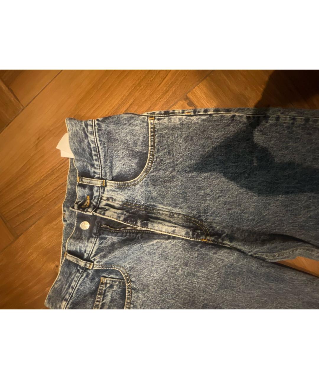 MAISON MARGIELA Синие хлопковые прямые джинсы, фото 4