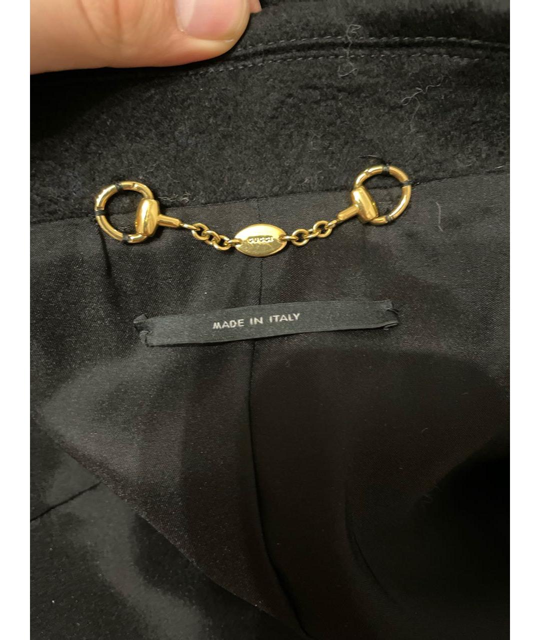GUCCI Черное шерстяное пальто, фото 5