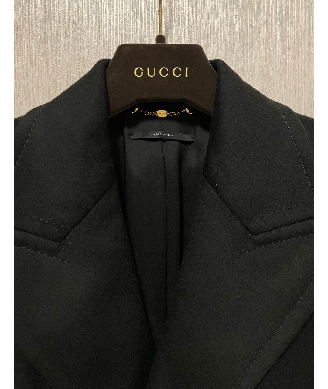 GUCCI Черное шерстяное пальто, фото 3