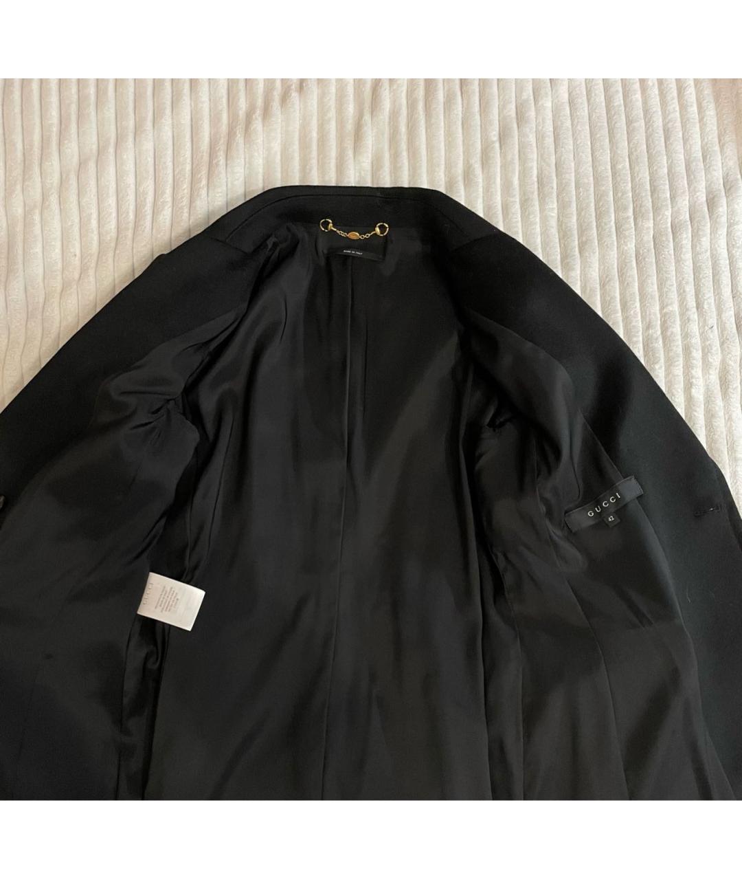 GUCCI Черное шерстяное пальто, фото 4