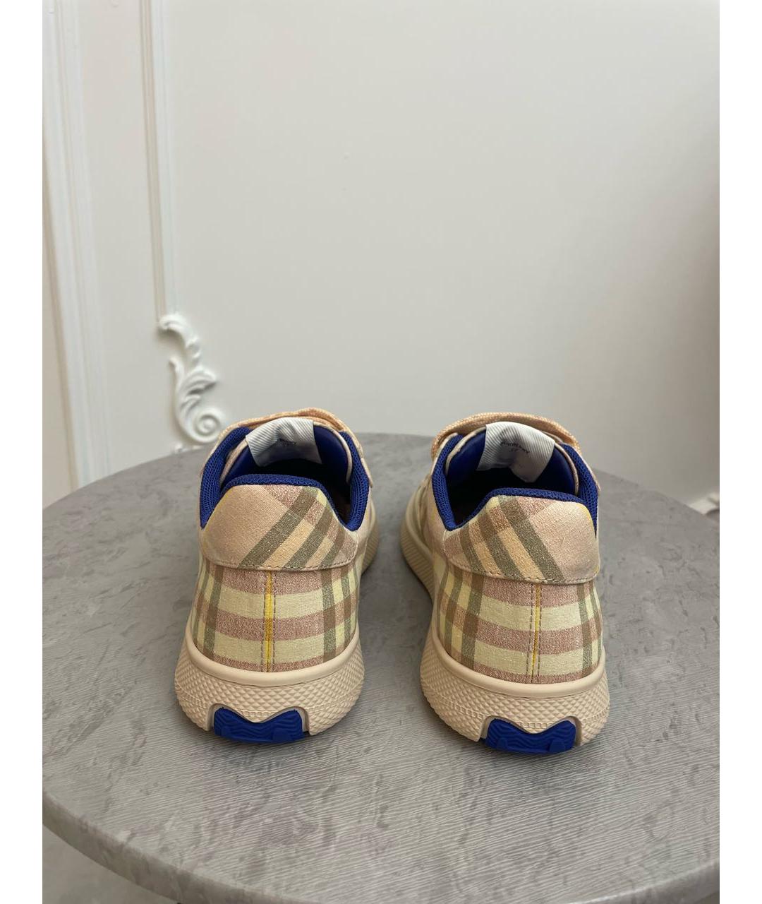 BURBERRY Розовые текстильные кеды, фото 4