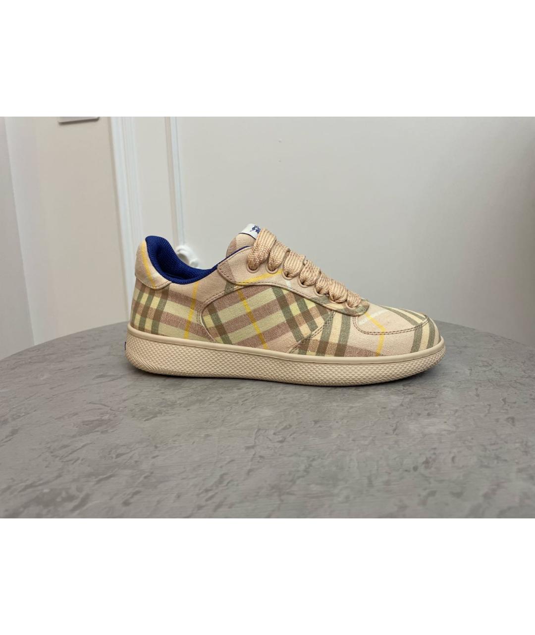 BURBERRY Розовые текстильные кеды, фото 5