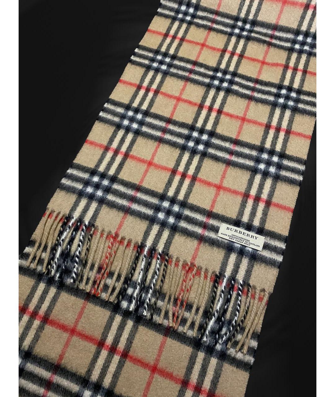 BURBERRY Бежевый кашемировый шарф, фото 4