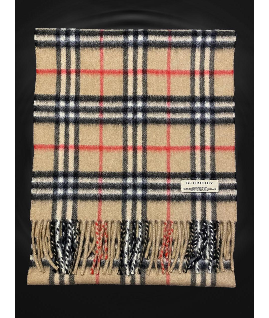 BURBERRY Бежевый кашемировый шарф, фото 9