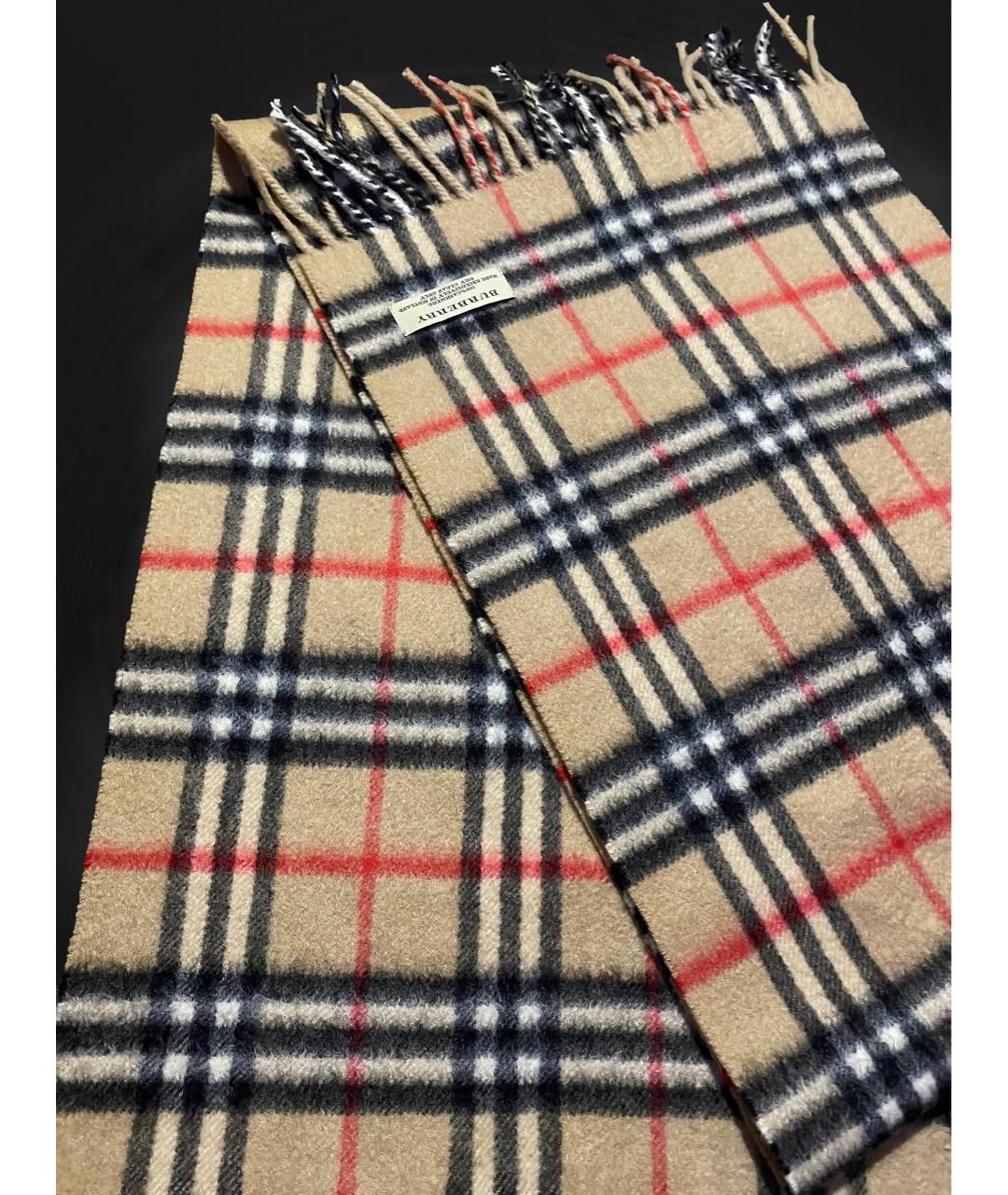 BURBERRY Бежевый кашемировый шарф, фото 5