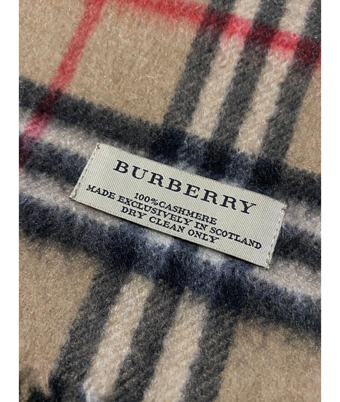 BURBERRY Бежевый кашемировый шарф, фото 8