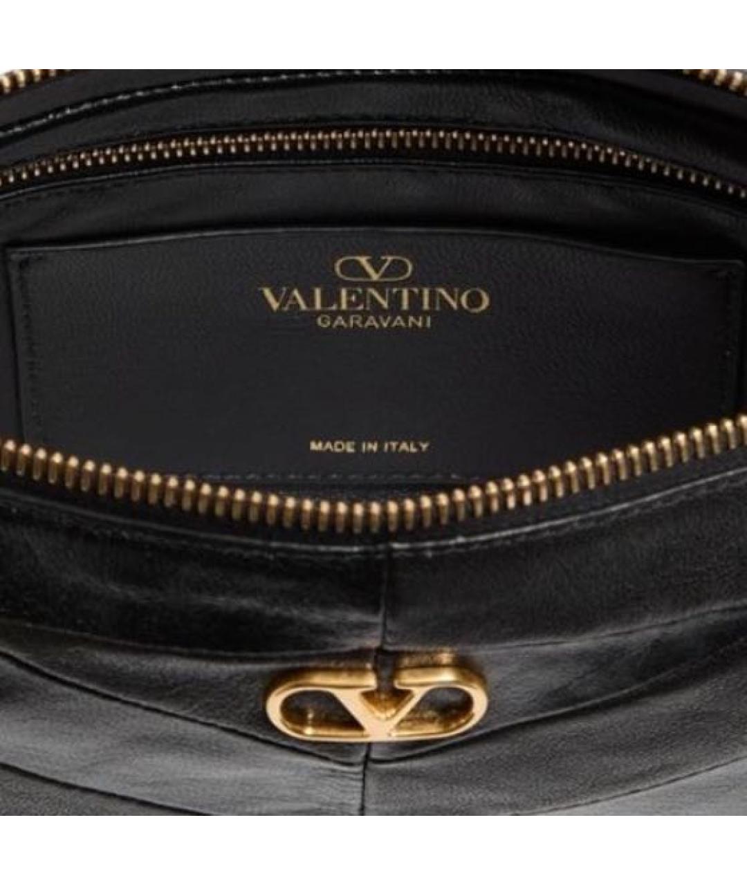 VALENTINO Черная кожаная сумка через плечо, фото 3