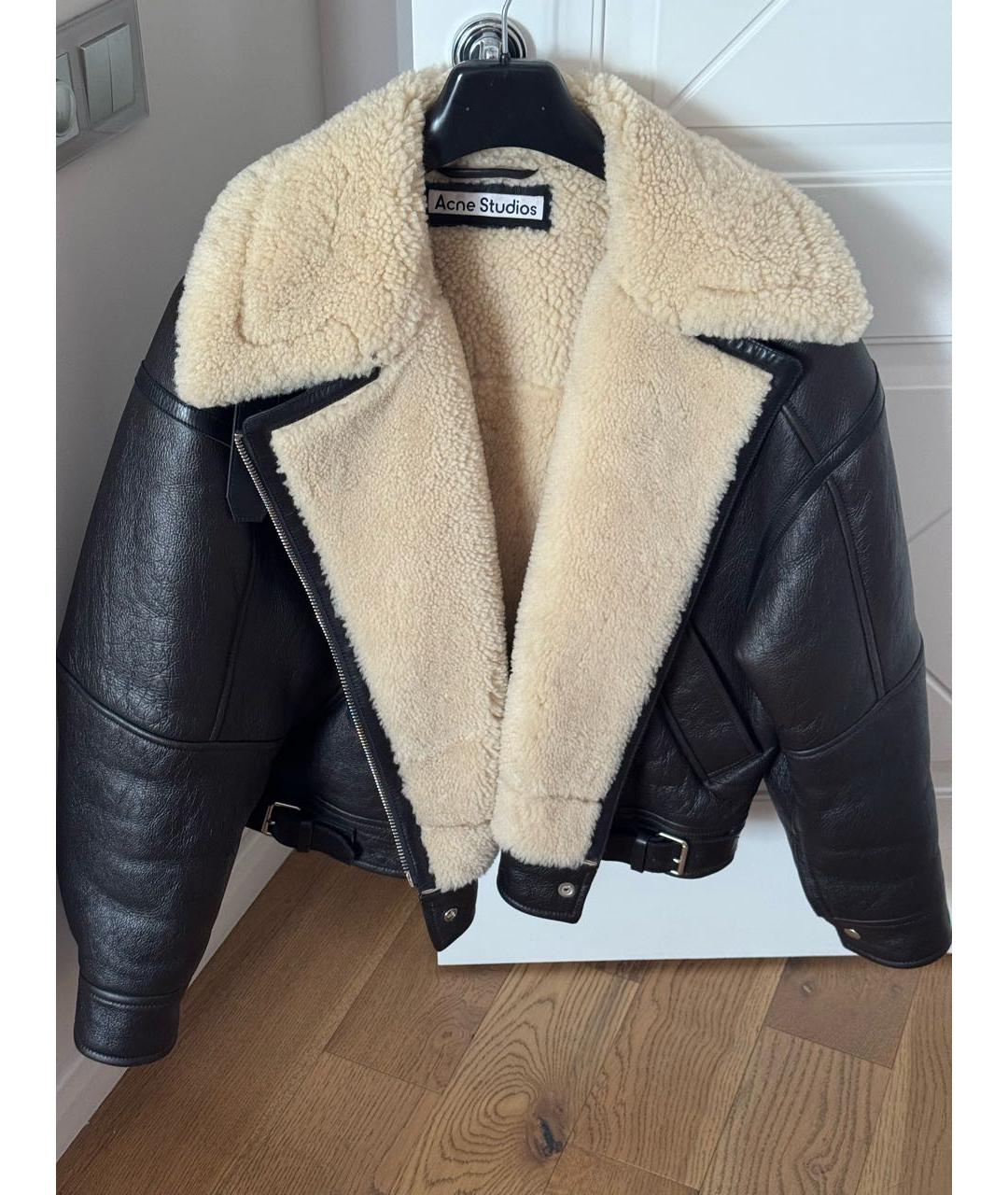 ACNE STUDIOS Коричневая кожаная дубленка, фото 7