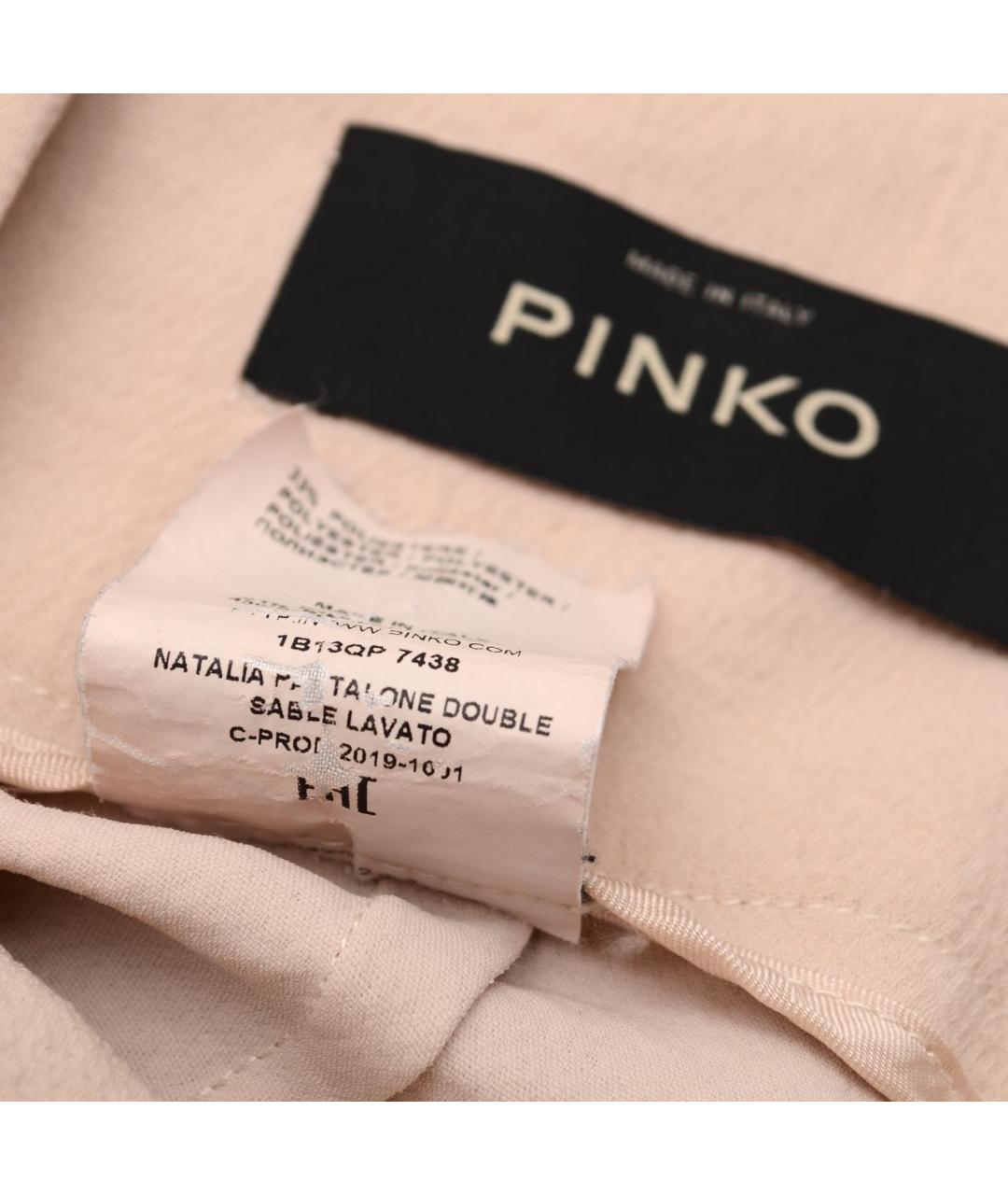 PINKO Розовые полиэстеровые прямые брюки, фото 6