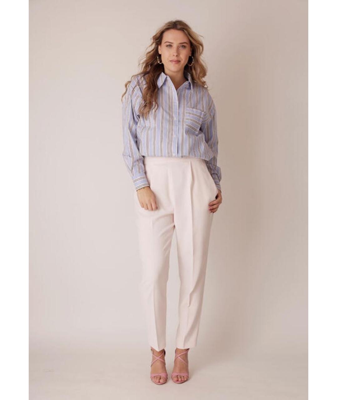 PINKO Розовые полиэстеровые прямые брюки, фото 7