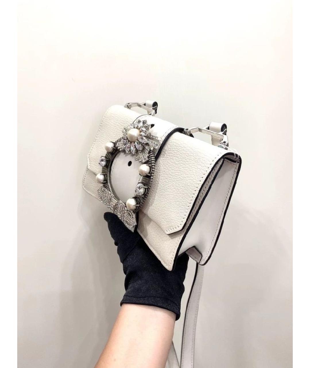 MIU MIU Белая кожаная сумка через плечо, фото 2