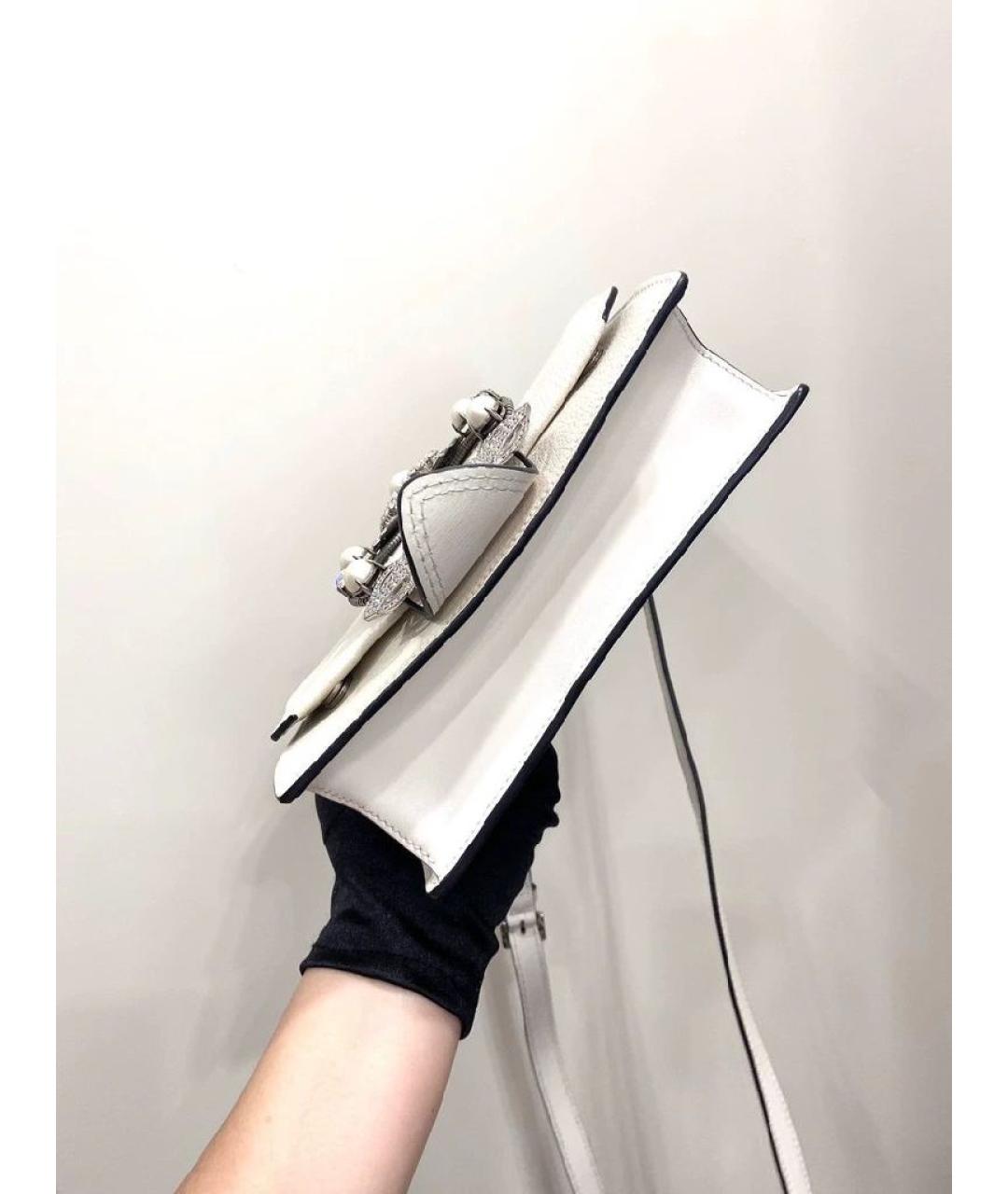 MIU MIU Белая кожаная сумка через плечо, фото 5