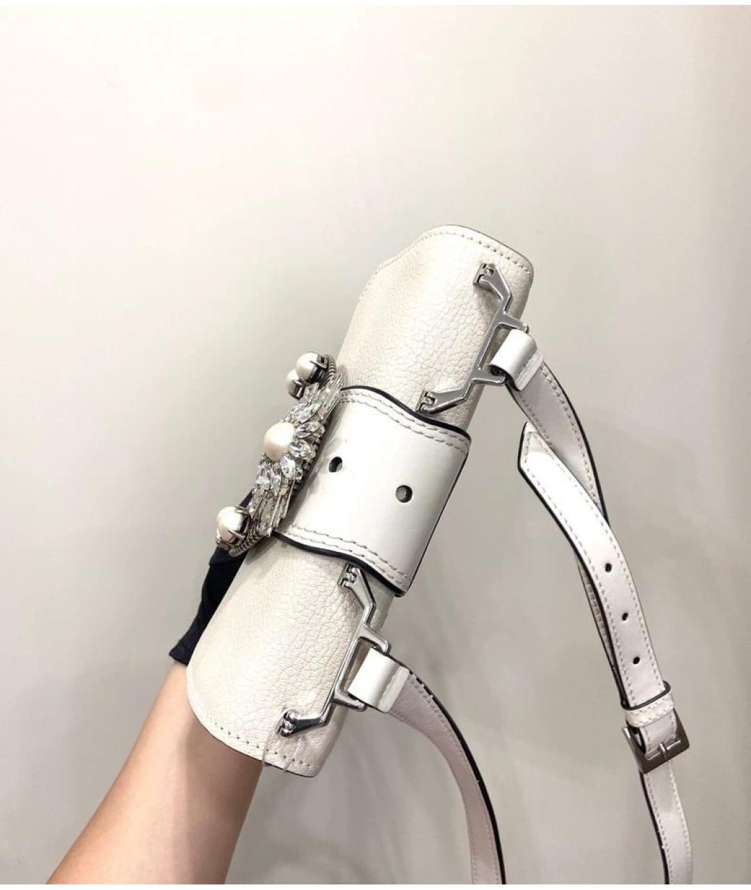 MIU MIU Белая кожаная сумка через плечо, фото 6