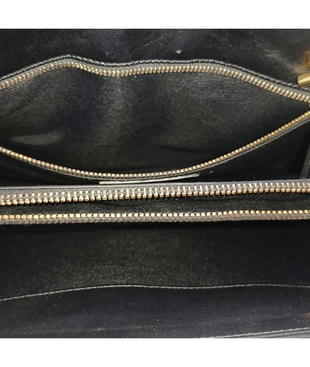 SAINT LAURENT Черная кожаная сумка тоут, фото 6