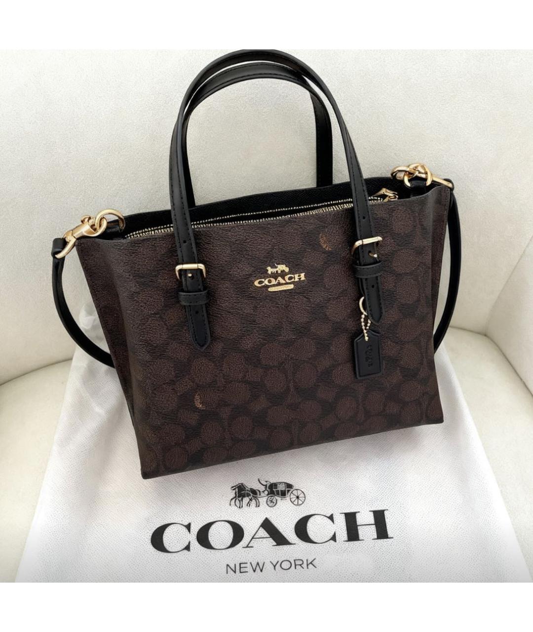 COACH Кожаная сумка с короткими ручками, фото 3
