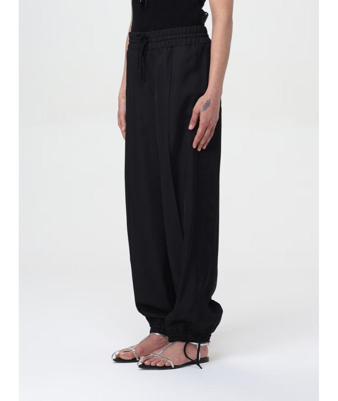 JIL SANDER Черные вискозные брюки широкие, фото 2