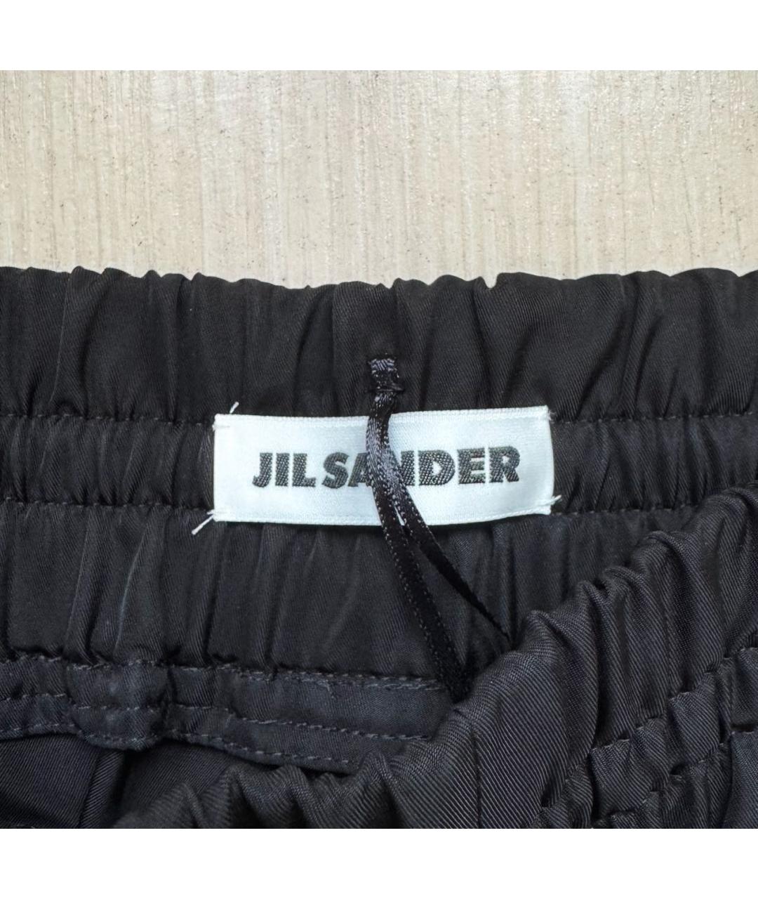 JIL SANDER Черные вискозные брюки широкие, фото 7