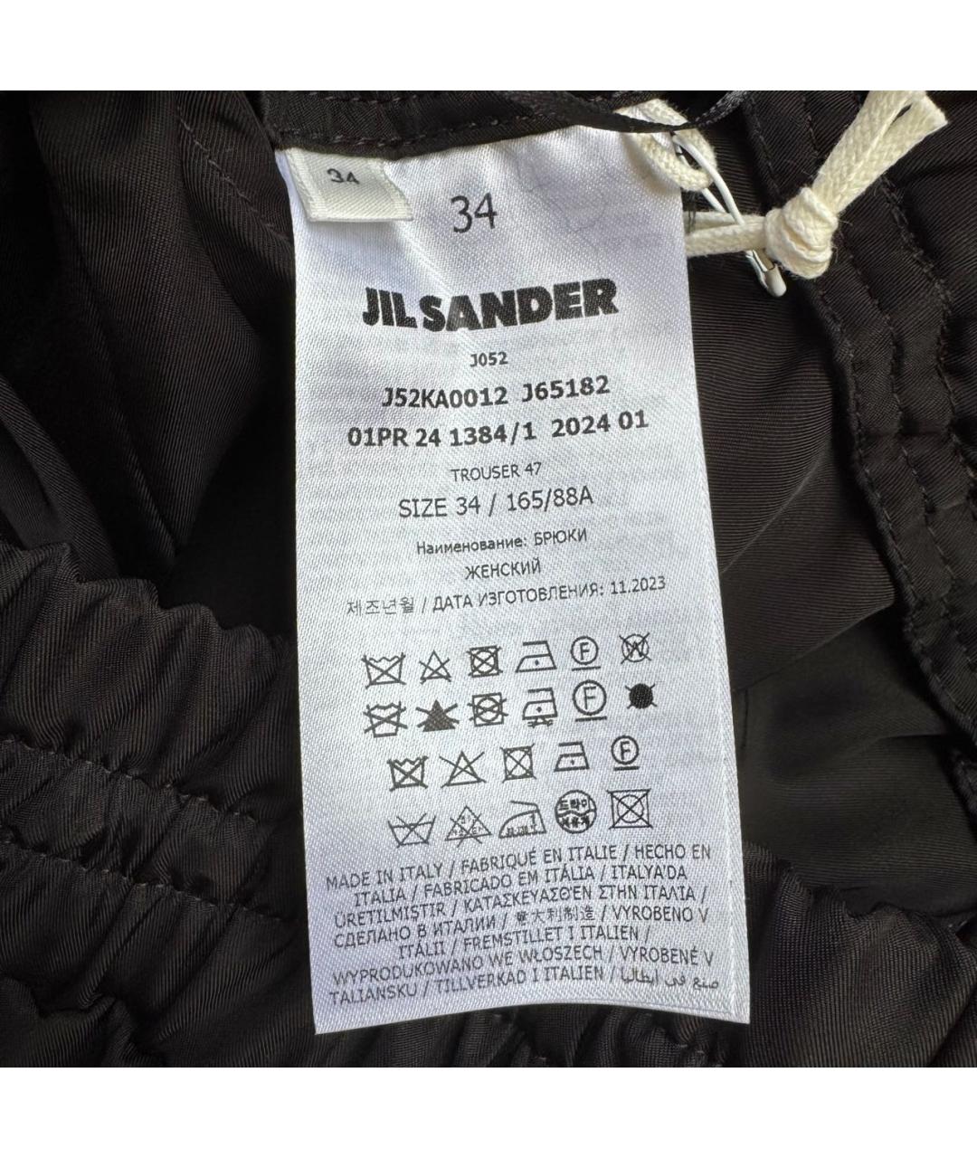 JIL SANDER Черные вискозные брюки широкие, фото 8