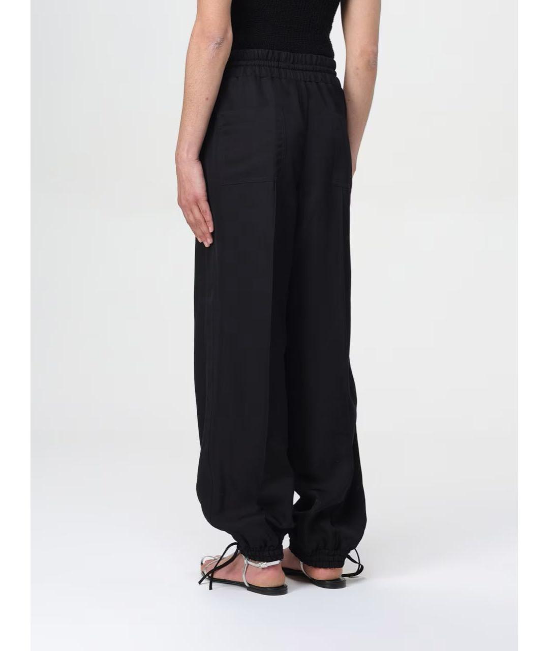 JIL SANDER Черные вискозные брюки широкие, фото 3
