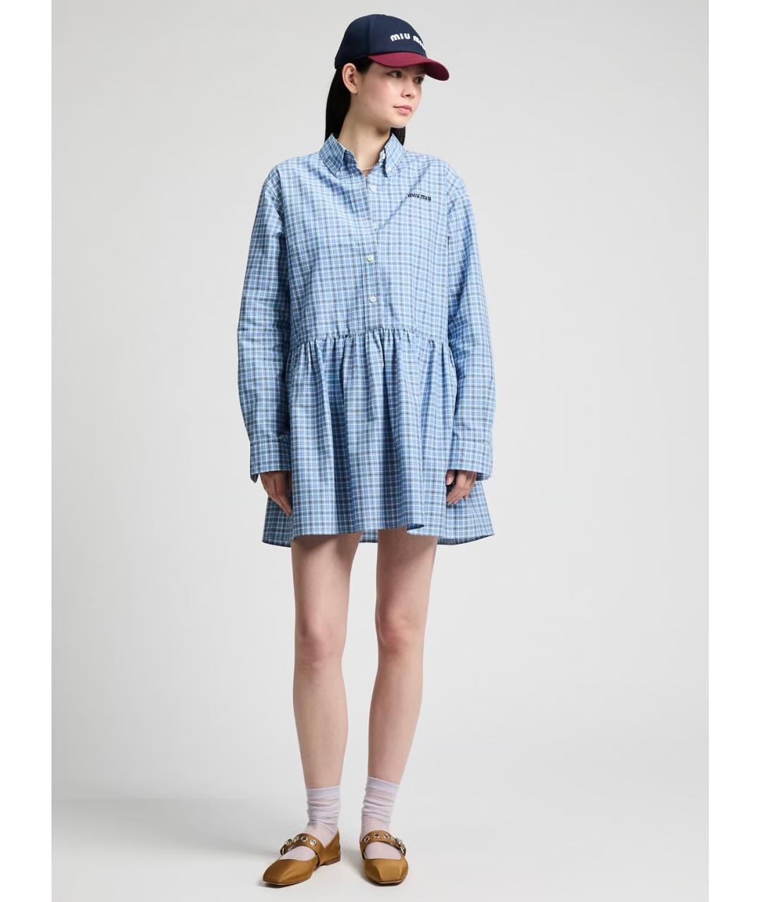 MIU MIU Голубое повседневное платье, фото 2