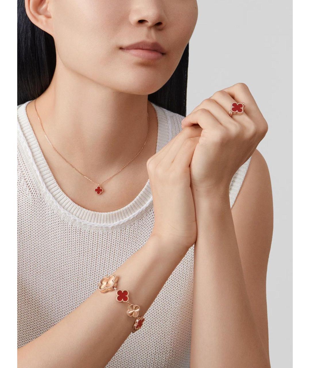 VAN CLEEF & ARPELS Бордовая подвеска из розового золота, фото 3