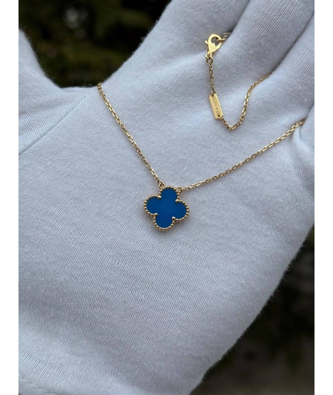 VAN CLEEF & ARPELS Синяя подвеска из желтого золота, фото 2