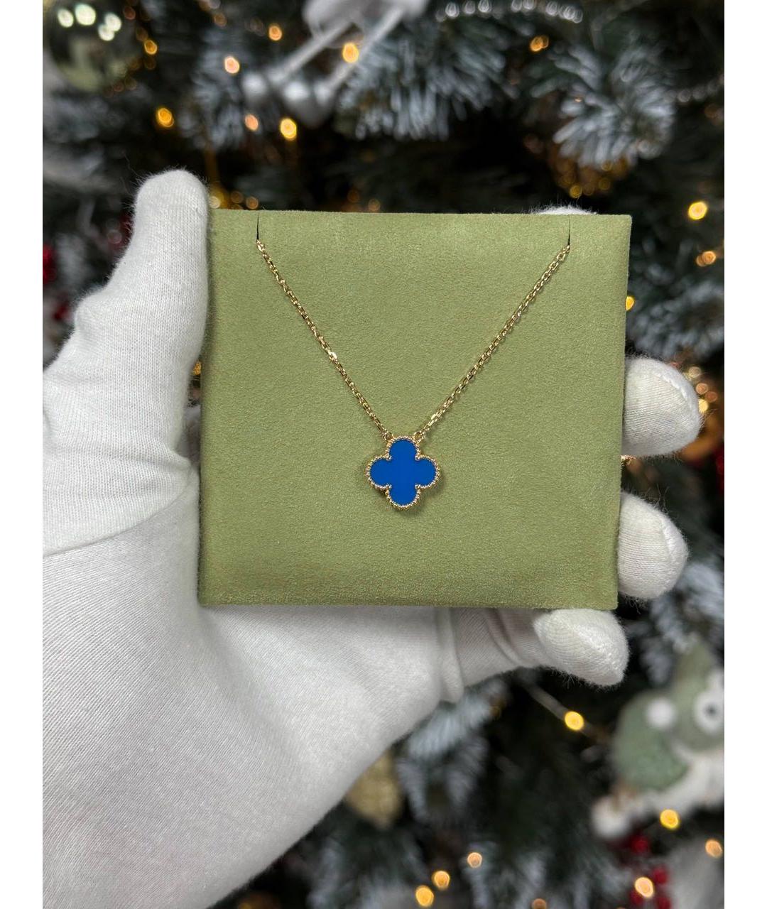 VAN CLEEF & ARPELS Синяя подвеска из желтого золота, фото 4