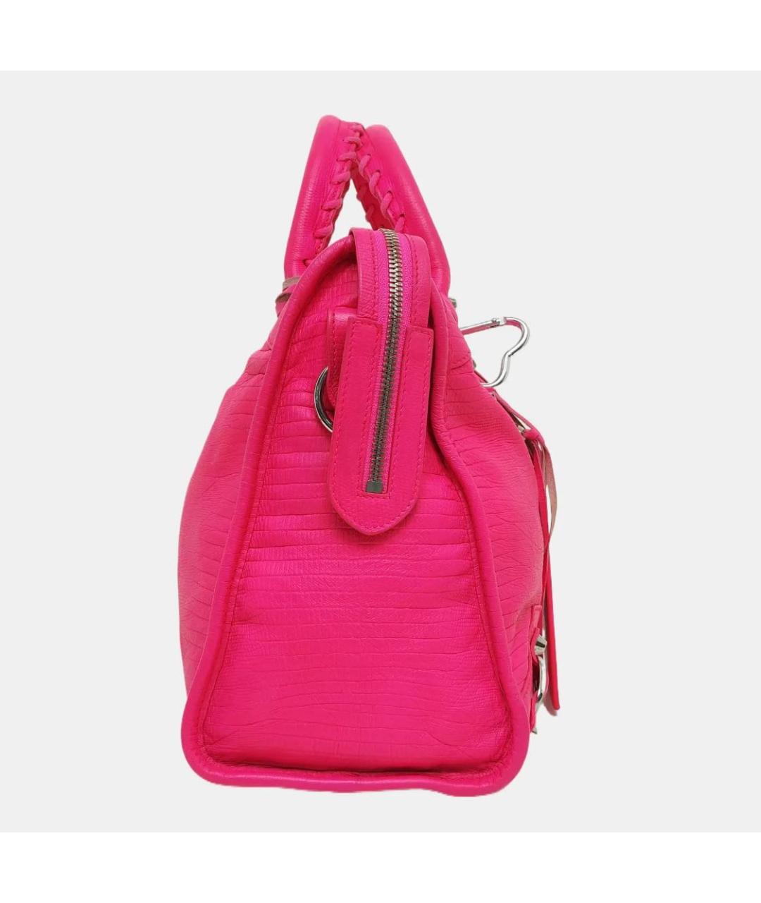 BALENCIAGA Розовая кожаная сумка тоут, фото 3