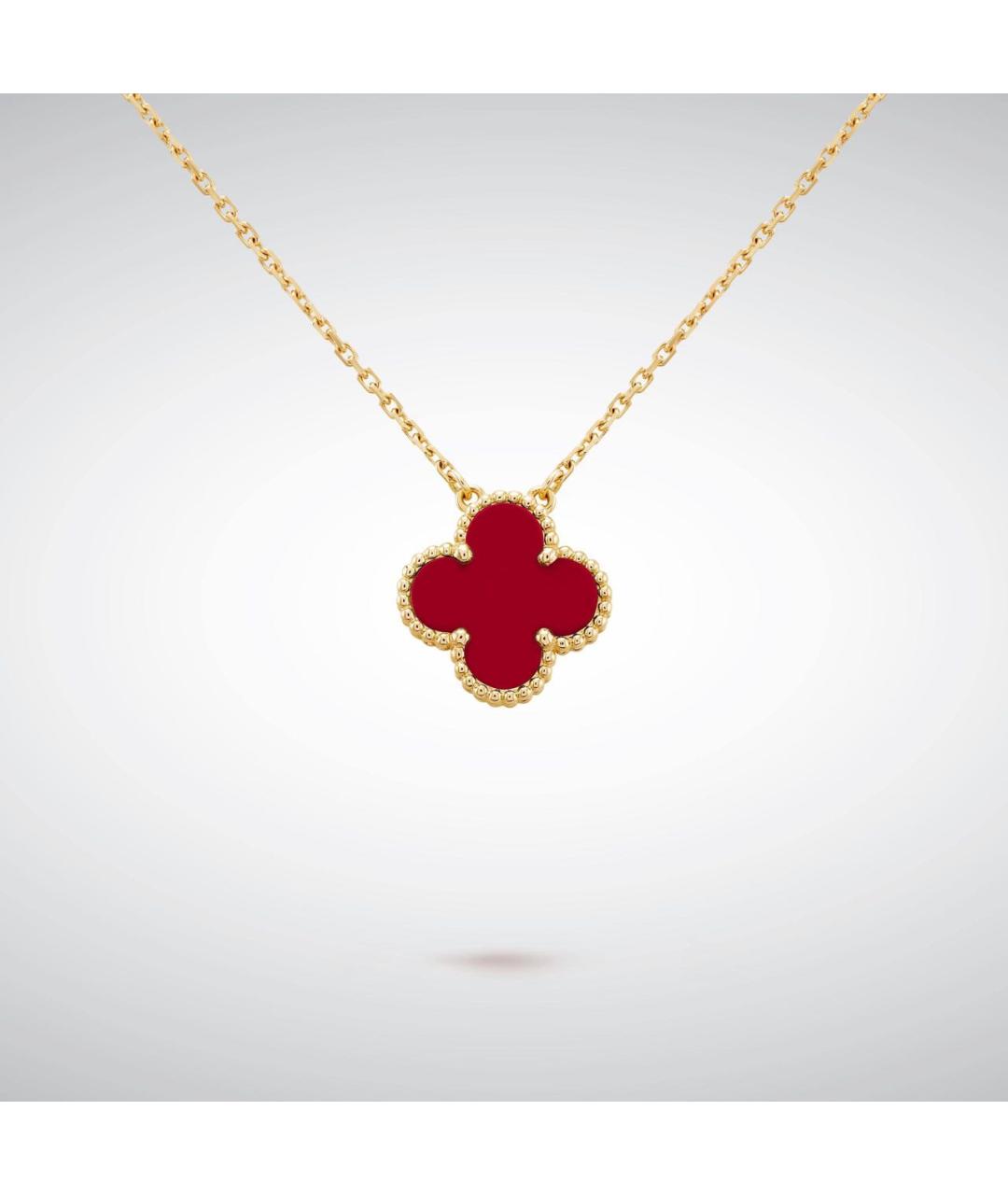 VAN CLEEF & ARPELS Бордовая подвеска из желтого золота, фото 4