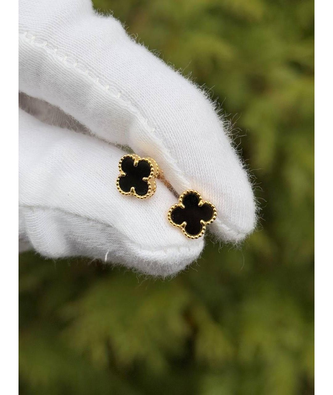 VAN CLEEF & ARPELS Черные серьги из желтого золота, фото 2