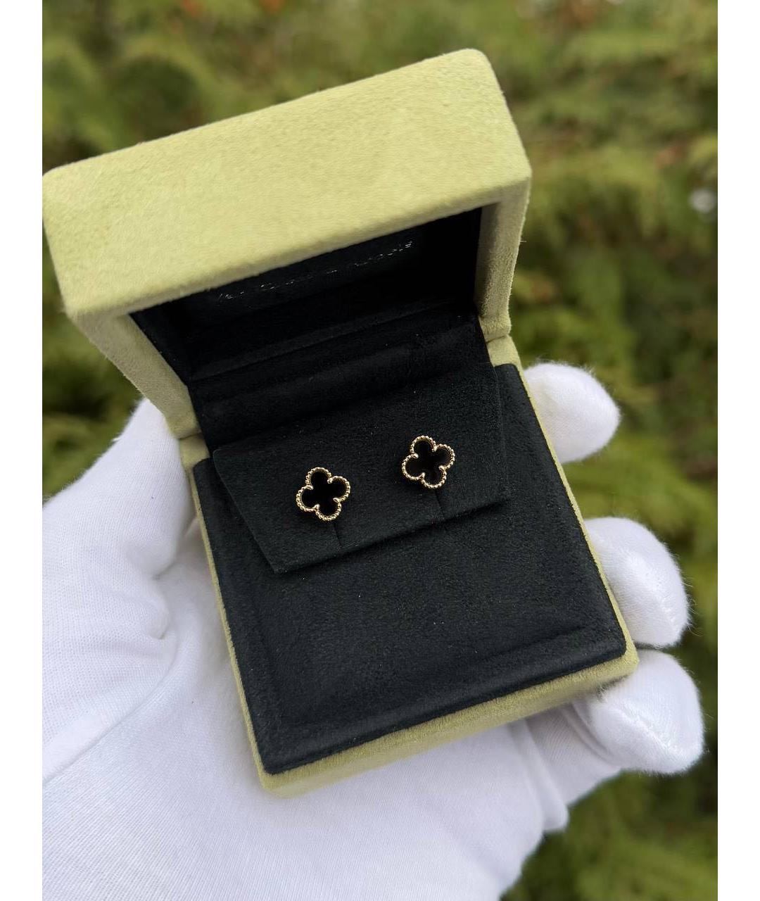 VAN CLEEF & ARPELS Черные серьги из желтого золота, фото 3