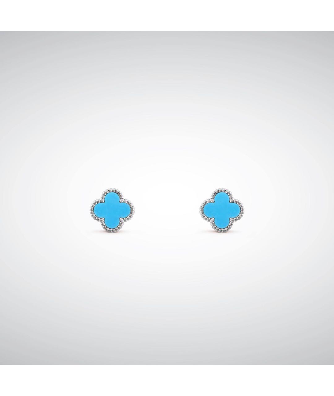 VAN CLEEF & ARPELS Бирюзовые серьги из белого золота, фото 6