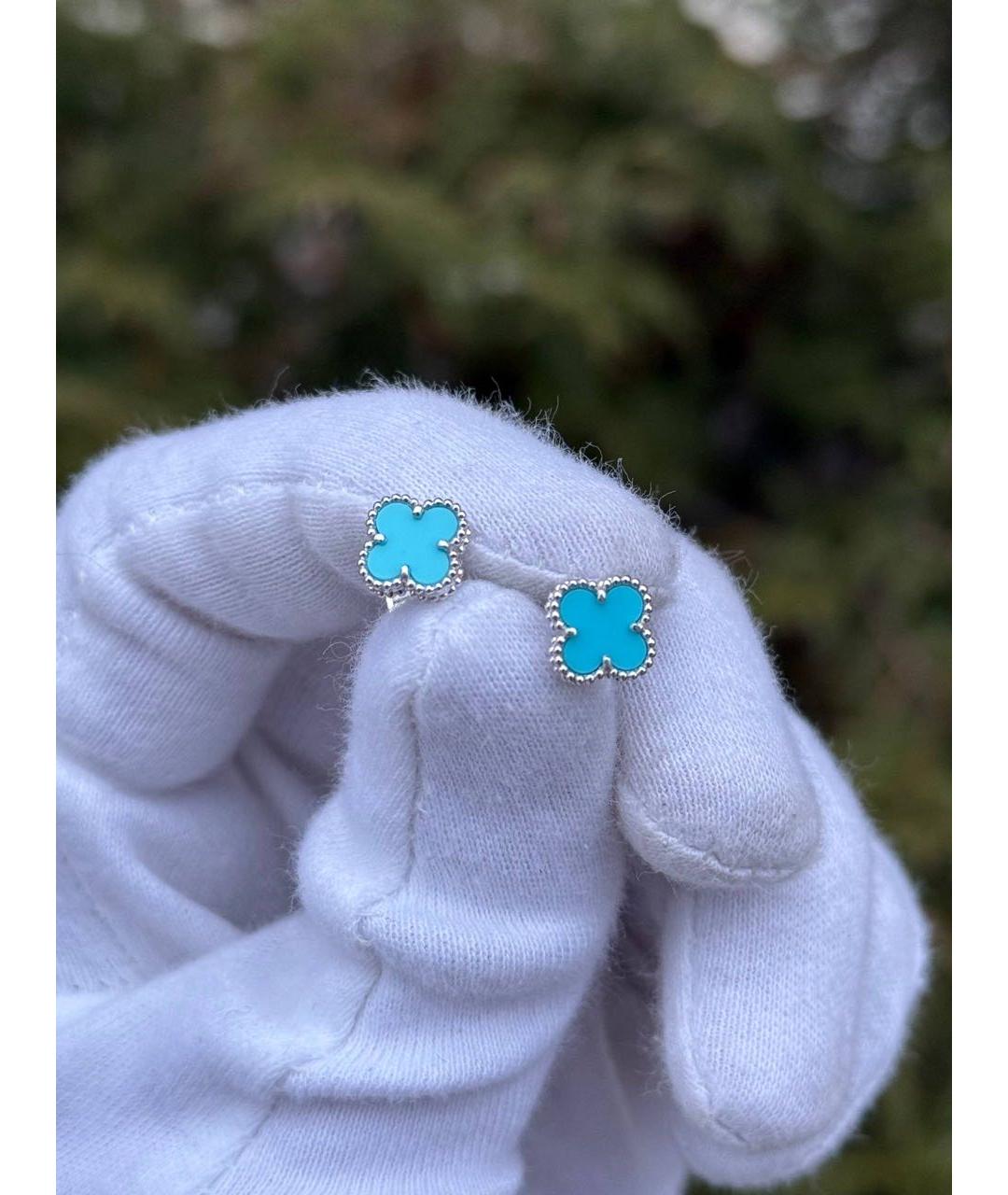 VAN CLEEF & ARPELS Бирюзовые серьги из белого золота, фото 2