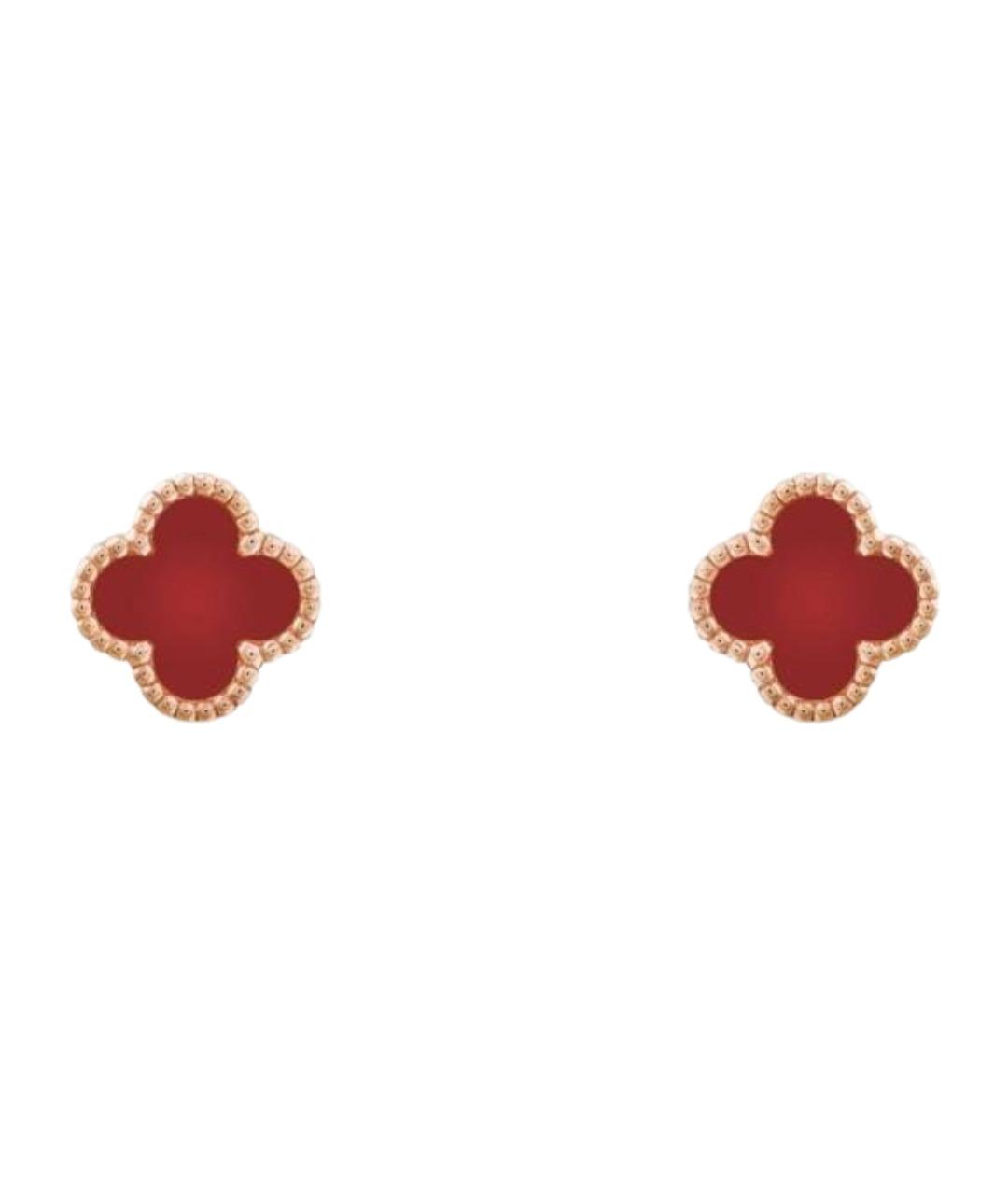 VAN CLEEF & ARPELS Бордовые серьги из розового золота, фото 1