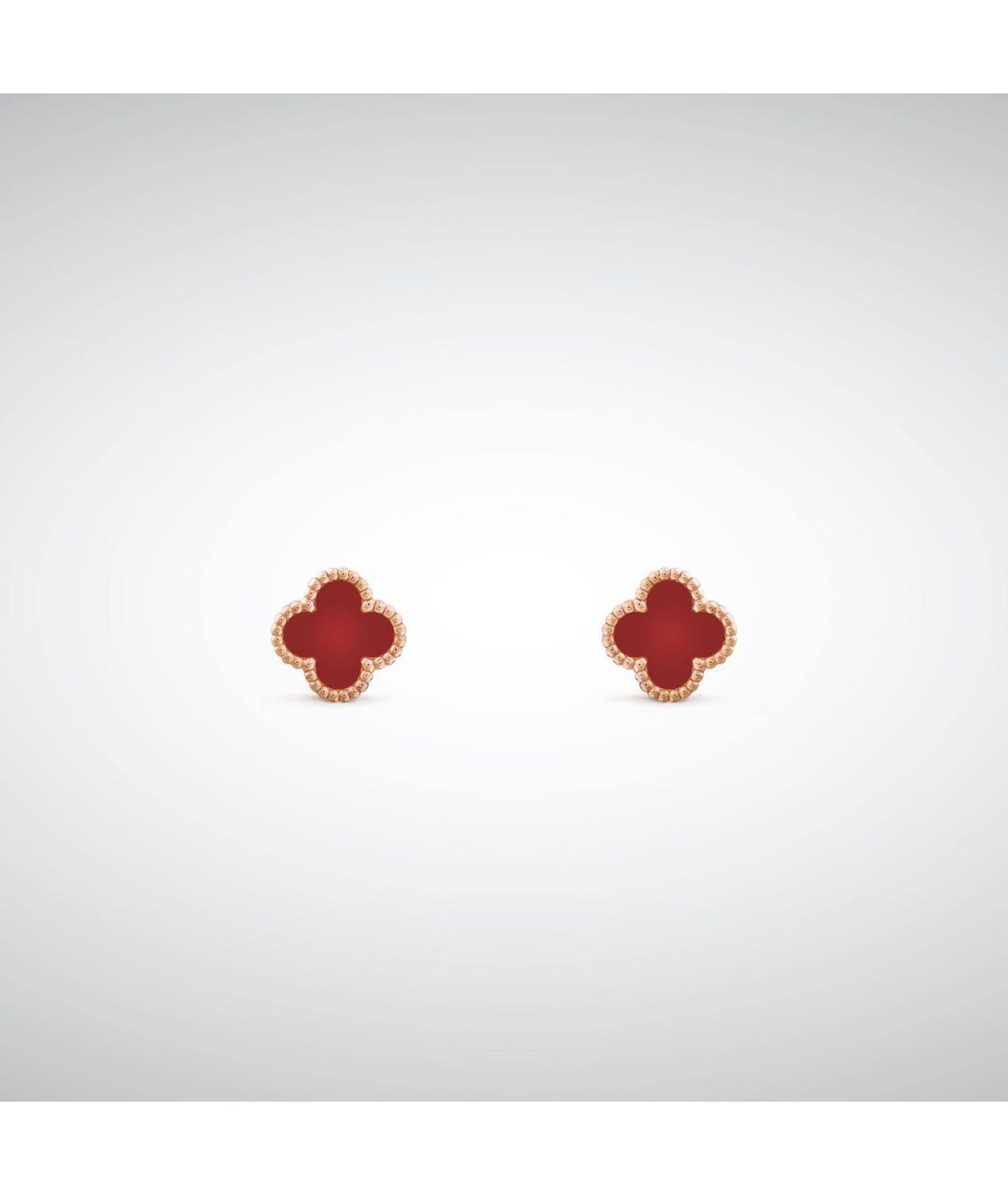 VAN CLEEF & ARPELS Бордовые серьги из розового золота, фото 4