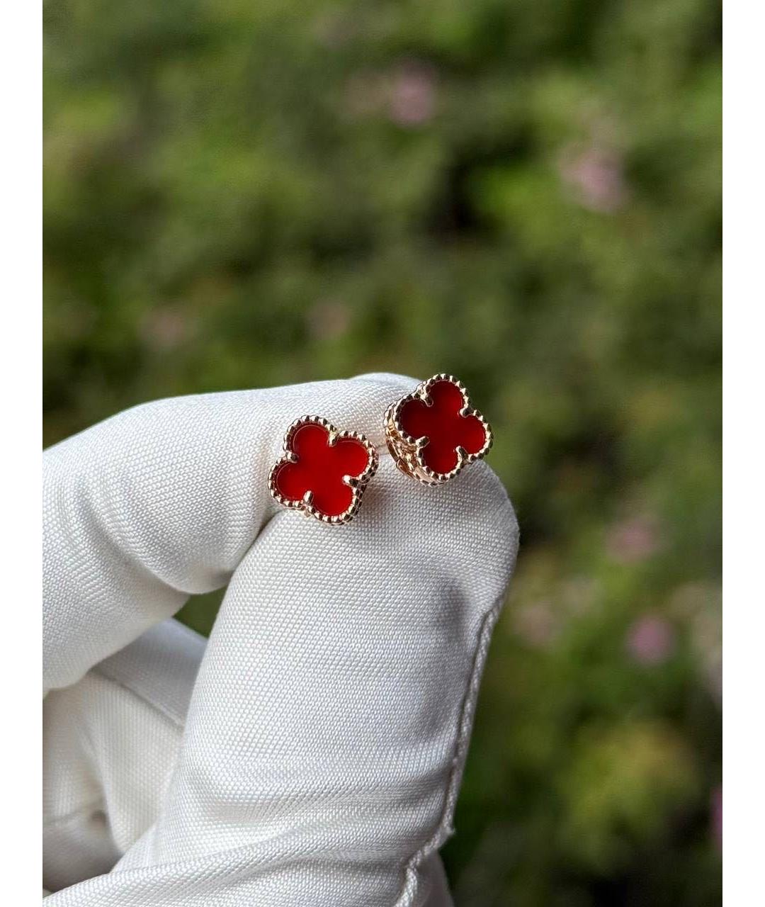 VAN CLEEF & ARPELS Бордовые серьги из розового золота, фото 2