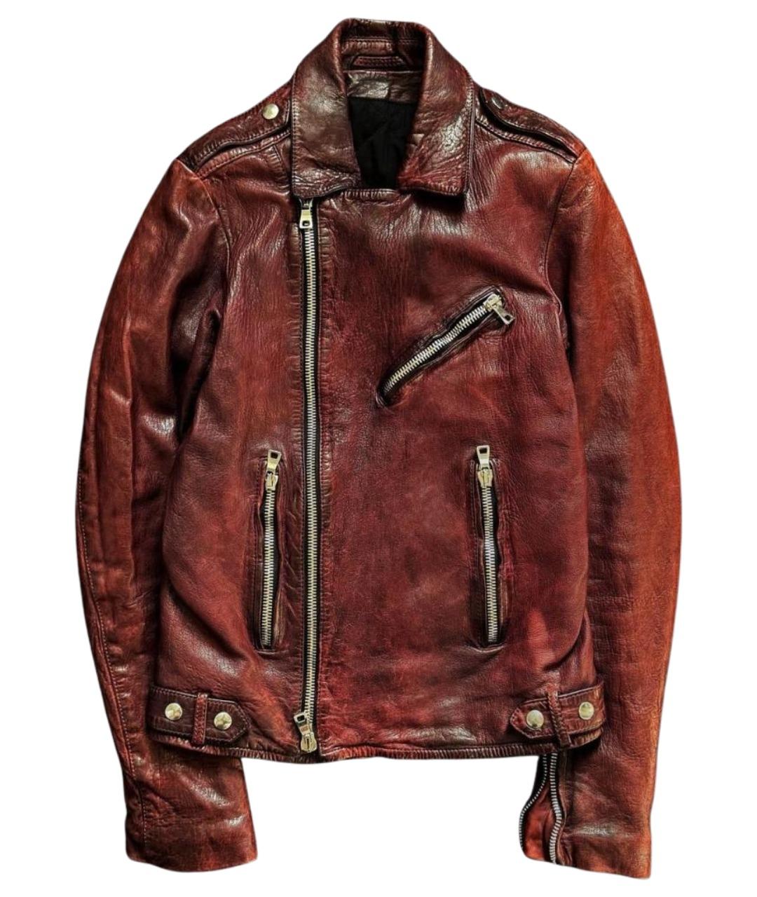 BALMAIN Красная кожаная куртка, фото 1