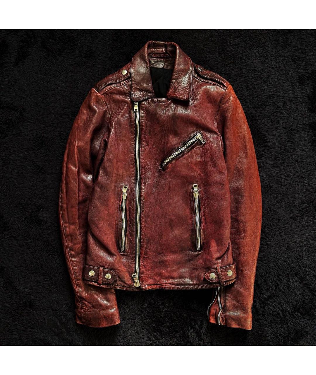 BALMAIN Красная кожаная куртка, фото 4