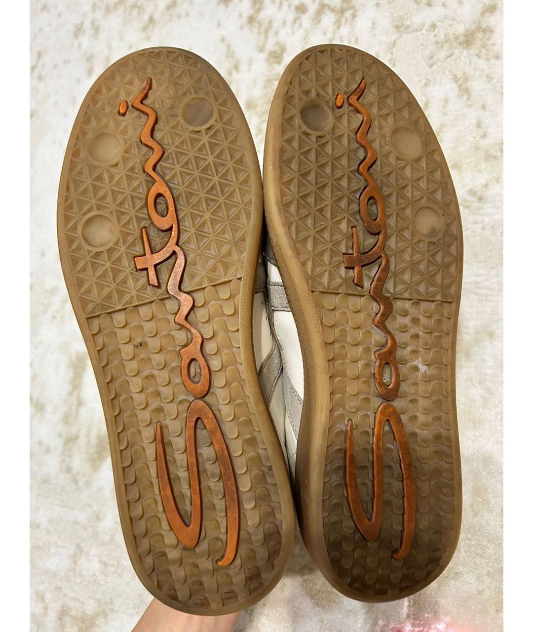 SANTONI Белые кожаные кеды, фото 7