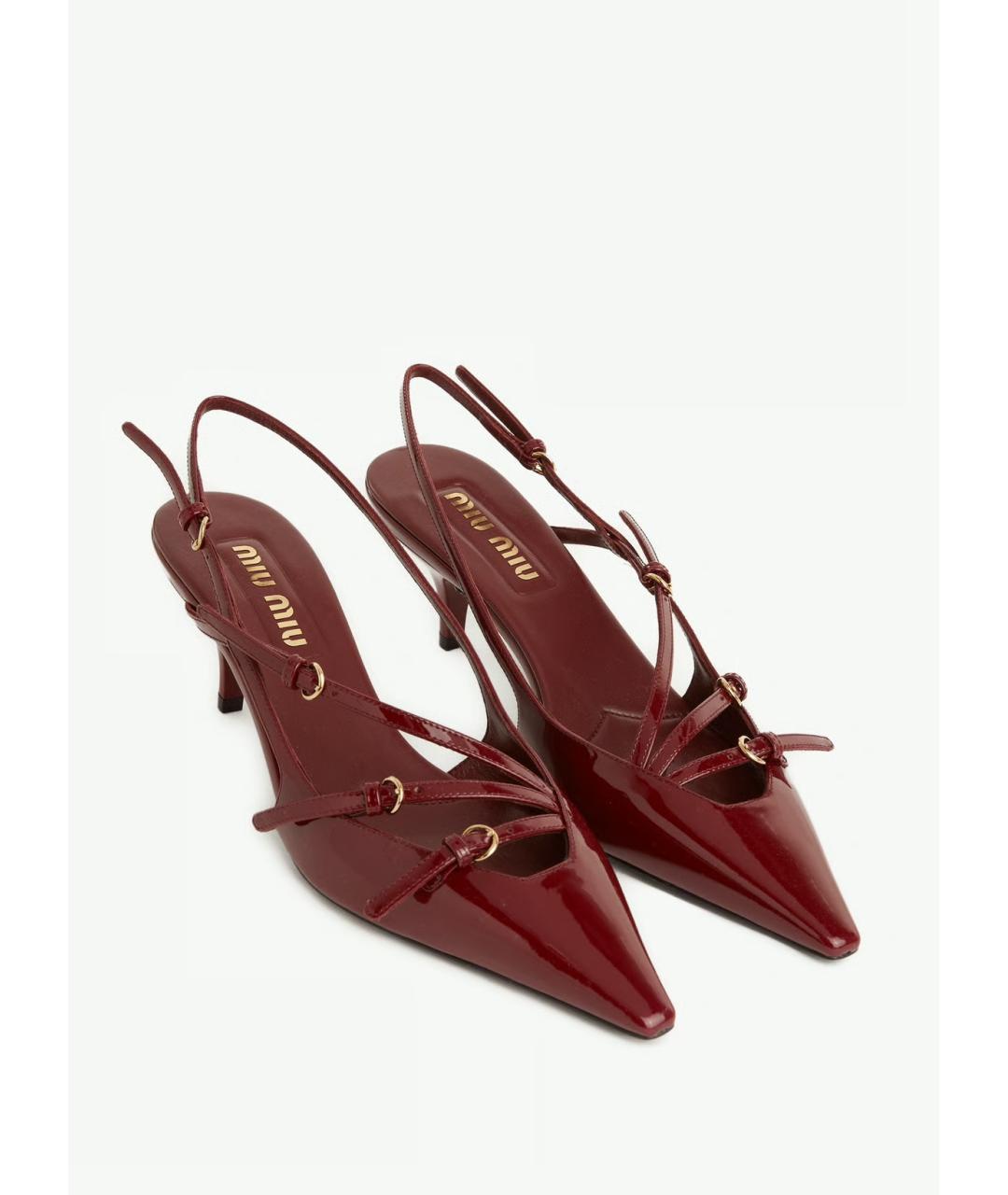 MIU MIU Красные туфли из лакированной кожи, фото 2