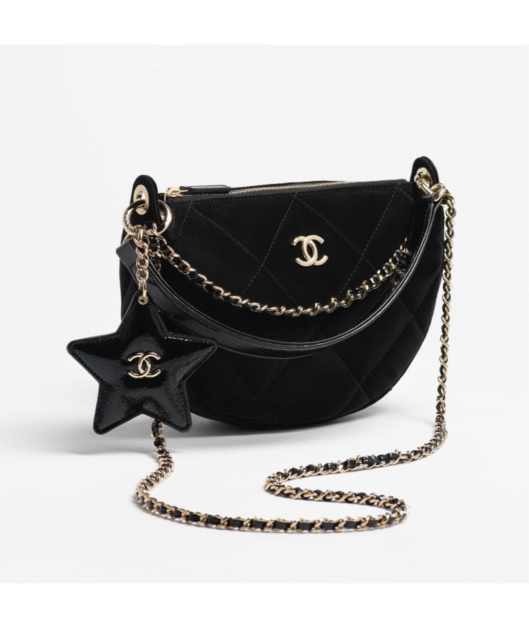CHANEL Черная деним сумка через плечо, фото 2