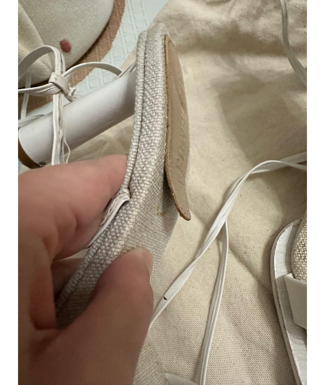 JACQUEMUS Белые кожаные босоножки, фото 3