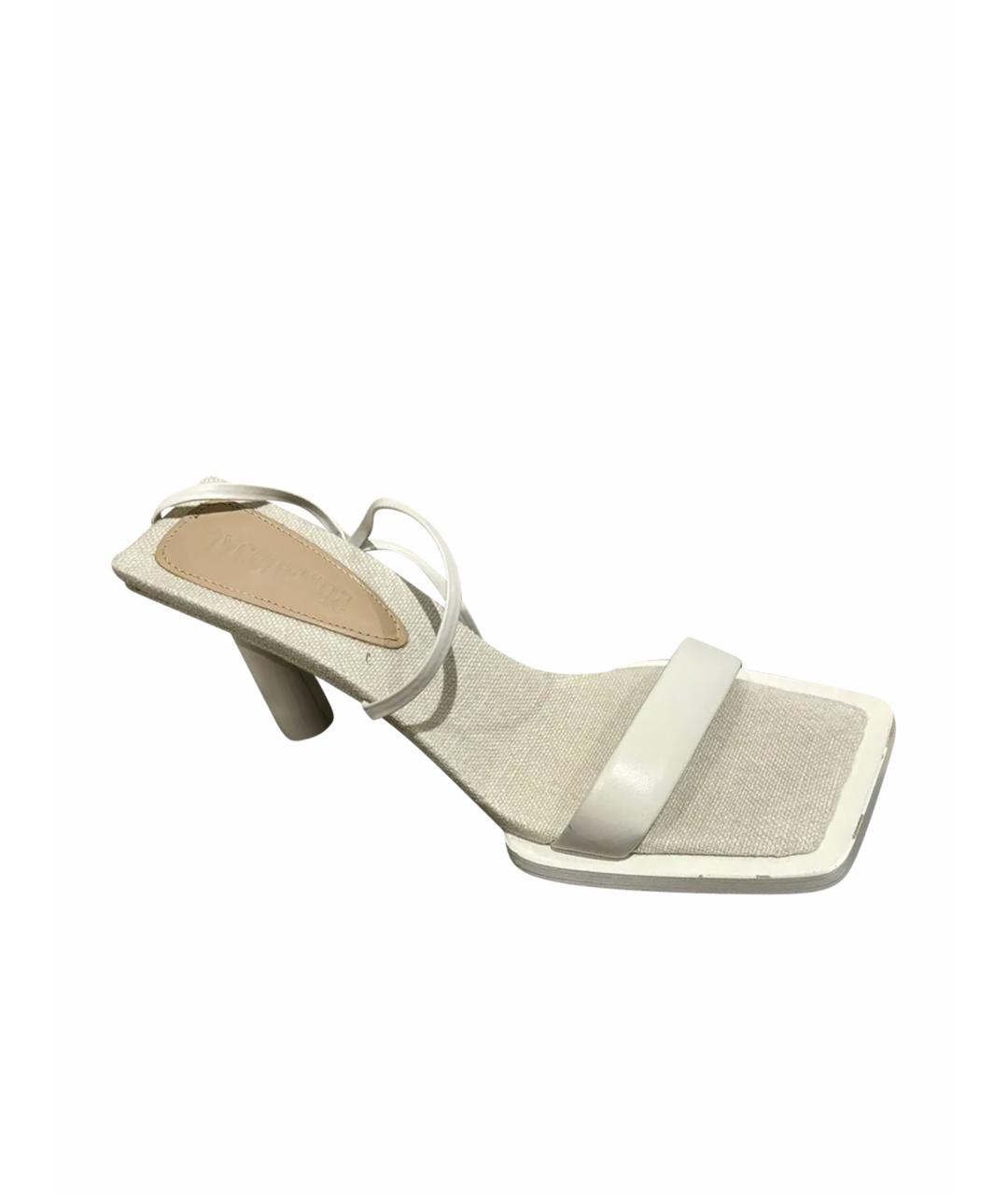 JACQUEMUS Белые кожаные босоножки, фото 1