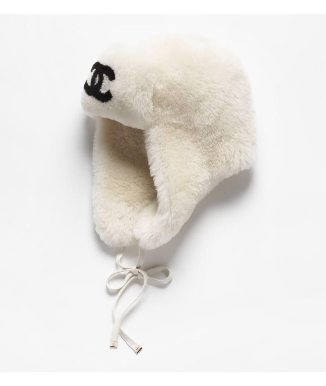 CHANEL Белая шерстяная шапка, фото 3