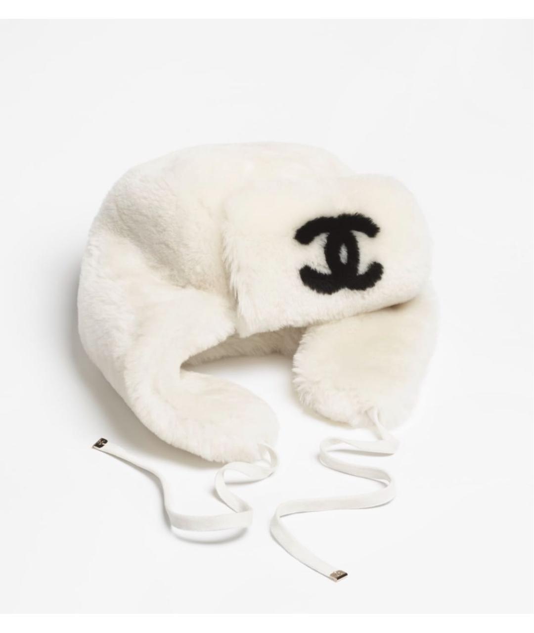CHANEL Белая шерстяная шапка, фото 2