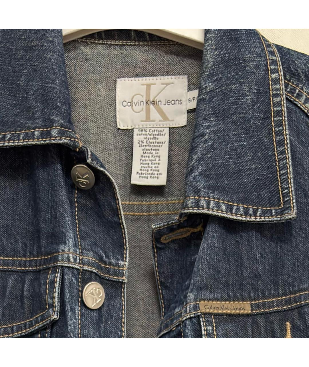 CALVIN KLEIN JEANS Темно-синяя деним куртка, фото 3