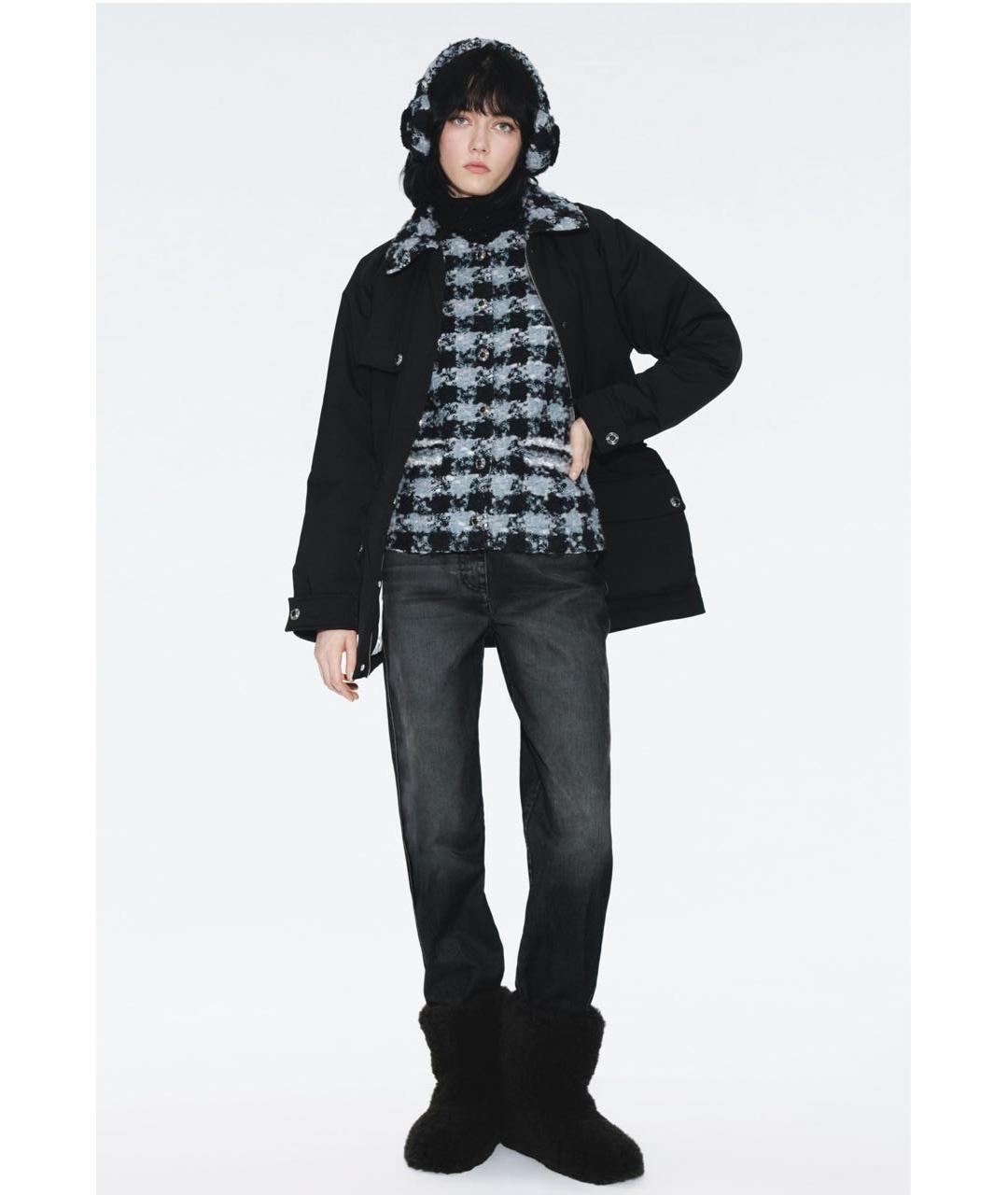 CHANEL Черные хлопковые прямые джинсы, фото 3
